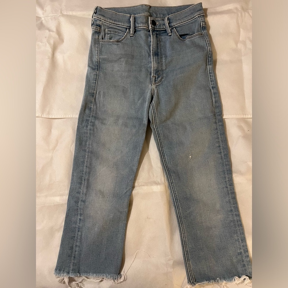 Mother women’s jeans size 26 blue cropped raw hem euc high rise - Picture 4 of 13